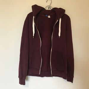 Divided H&M medium maroon zip up hoodie